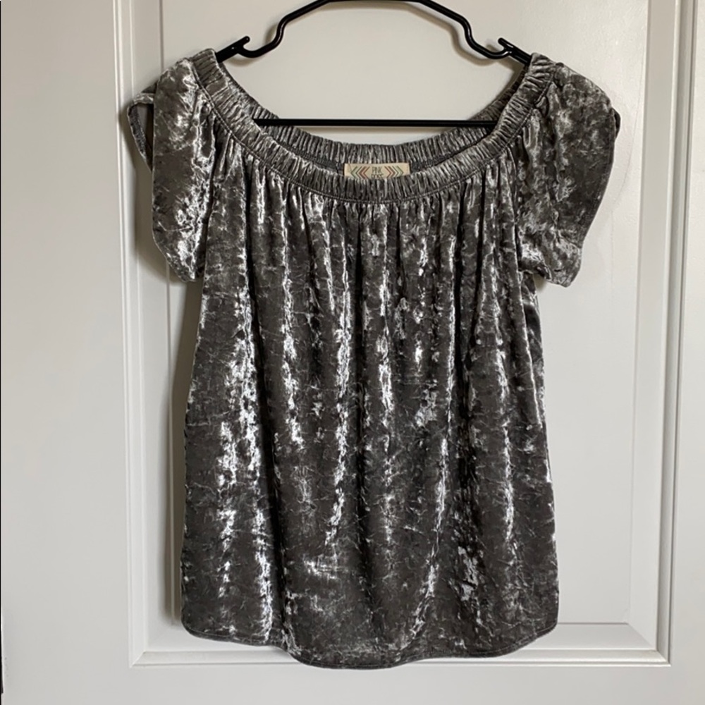 Silver velvet blouse